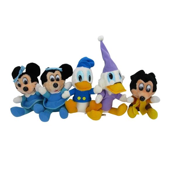 Vintage Disney Mickey's Christmas Carol Plush Stuffed Toys 1984 lot of 5 - Picture 1 of 5